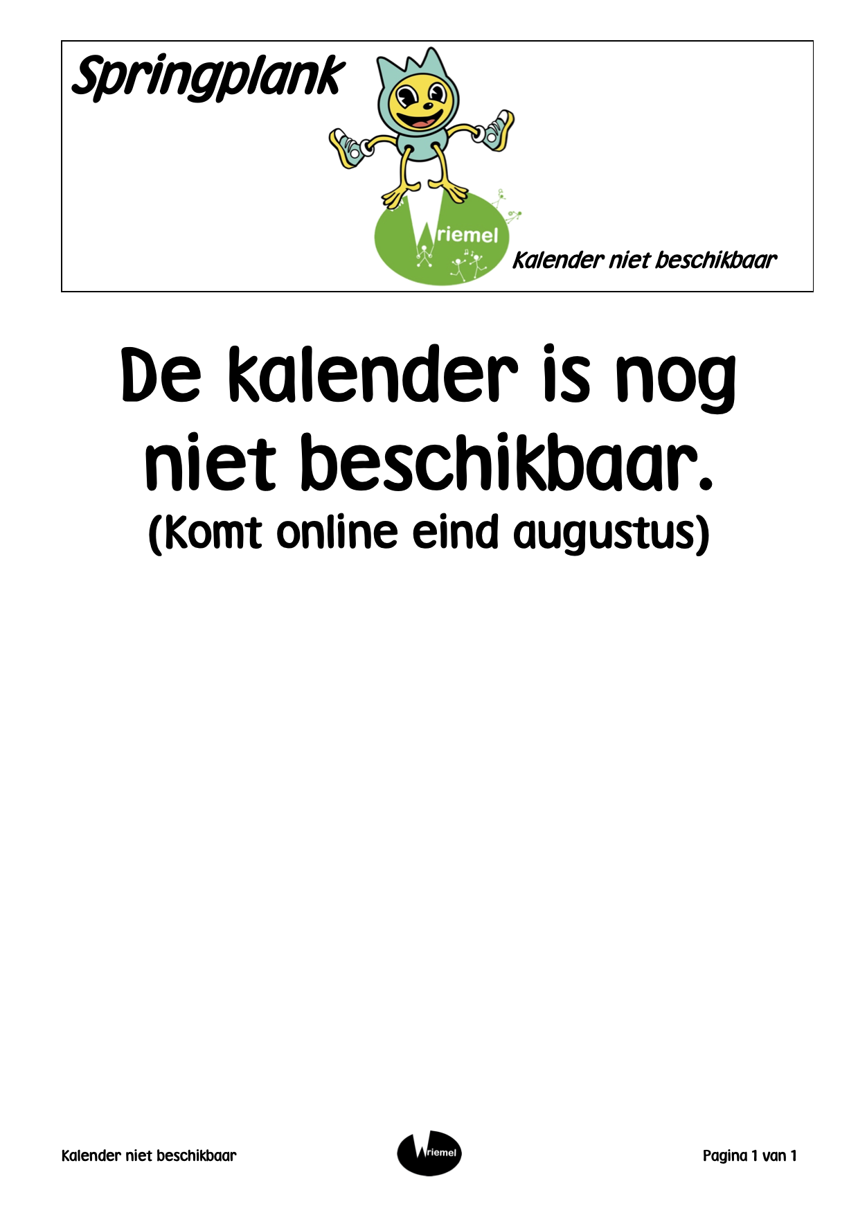 Springplank kalender