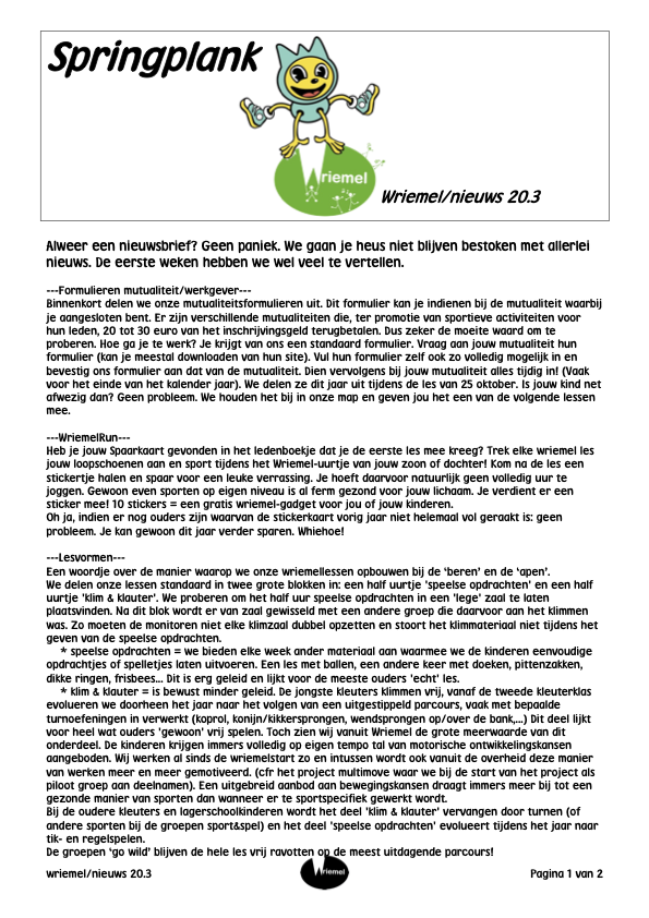 Springplank kalender