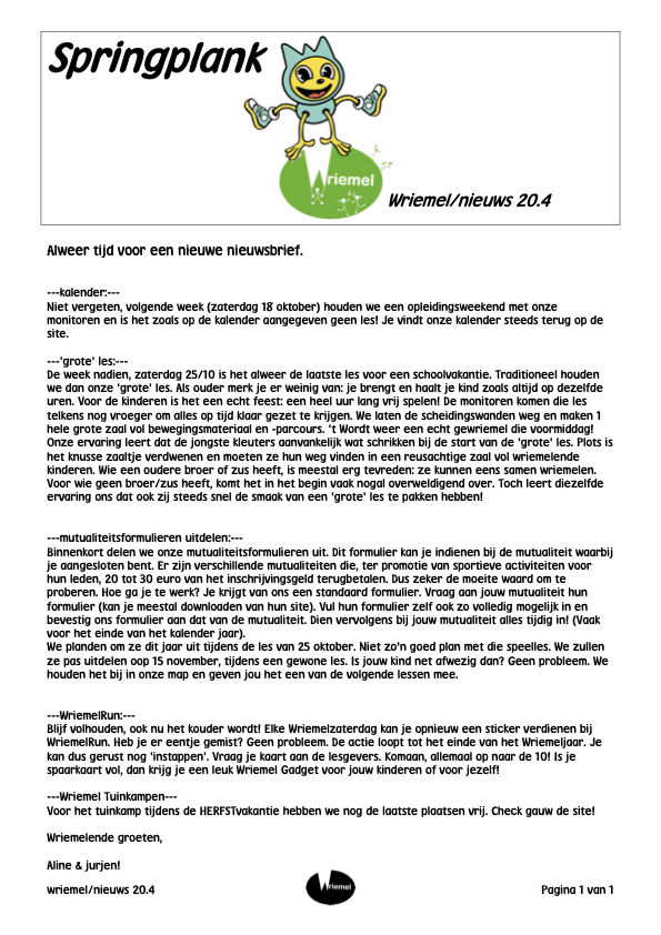 Springplank kalender